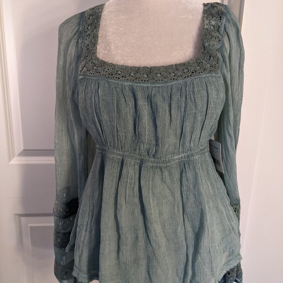 Free People Tops - NWW Free People Powder Blue Flowing Top - w tags!